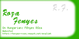 roza fenyes business card
