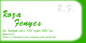 roza fenyes business card